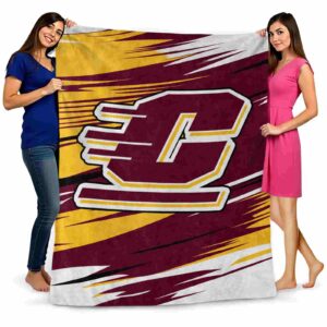 central michigan chippewas paint streaks maroon white blanket fashion forward