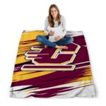 central michigan chippewas paint streaks maroon white blanket high quality