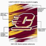 central michigan chippewas paint streaks maroon white blanket new arrival