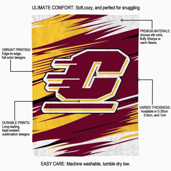 central michigan chippewas paint streaks maroon white blanket new arrival