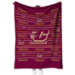 central michigan chippewas striped pattern maroon blanket best selling