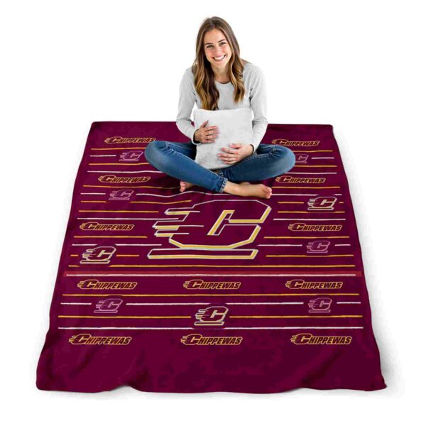 central michigan chippewas striped pattern maroon blanket high quality