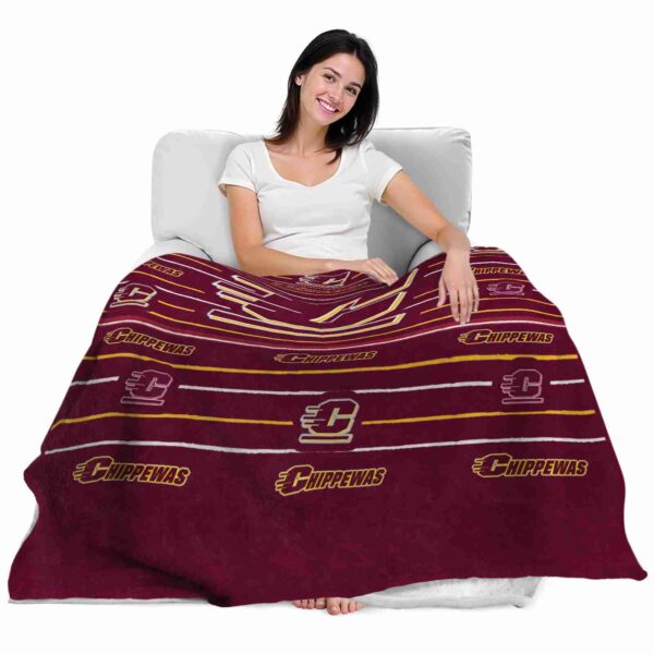 central michigan chippewas striped pattern maroon blanket latest model