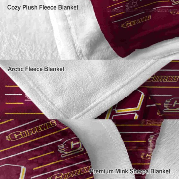 central michigan chippewas striped pattern maroon blanket premium grade