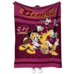 central michigan chippewas three musketeers maroon blanket best selling