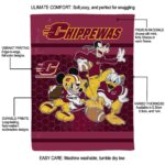 central michigan chippewas three musketeers maroon blanket best selling