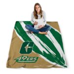 charlotte 49ers brushstrokes green white blanket high quality