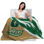 charlotte 49ers brushstrokes green white blanket latest model