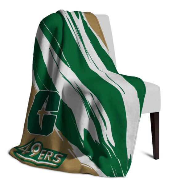 charlotte 49ers brushstrokes green white blanket top rated