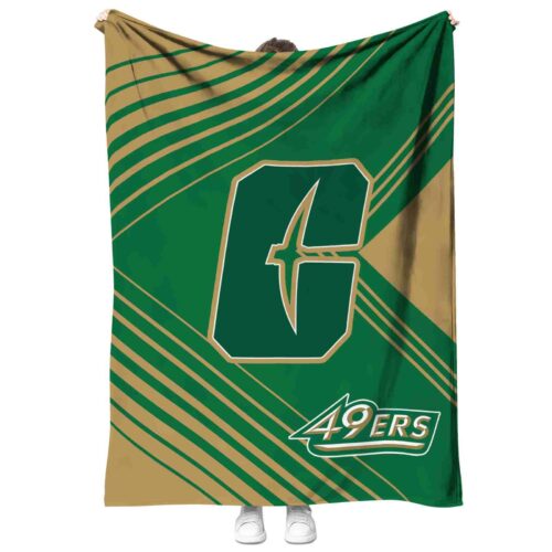 charlotte 49ers diagonal stripes green blanket best selling