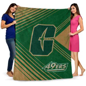 charlotte 49ers diagonal stripes green blanket fashion forward