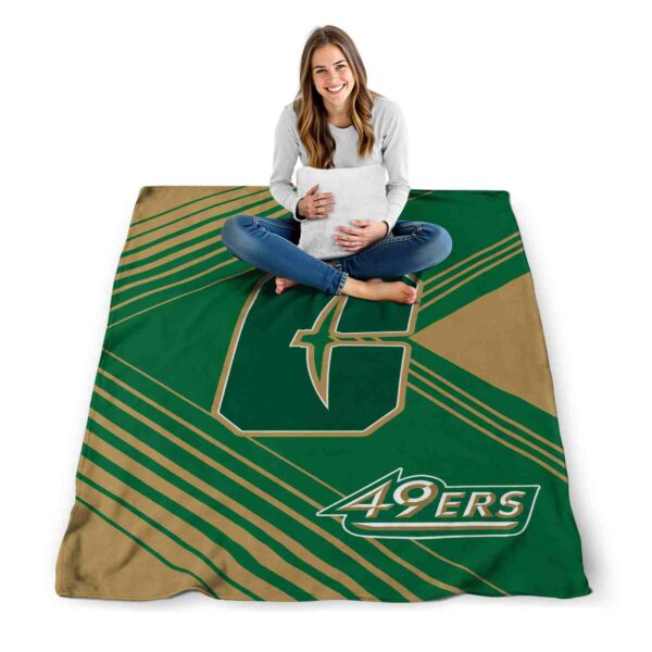charlotte 49ers diagonal stripes green blanket high quality