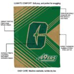 charlotte 49ers diagonal stripes green blanket new arrival