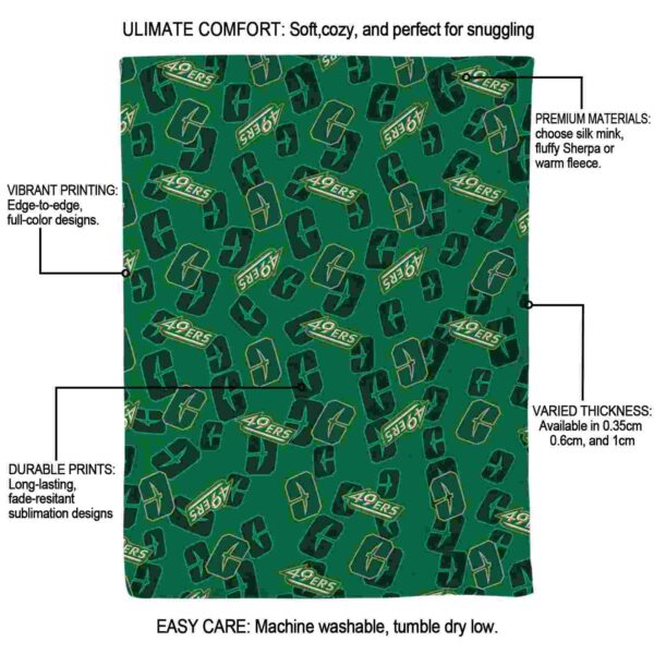 charlotte 49ers diehard fans green blanket new arrival