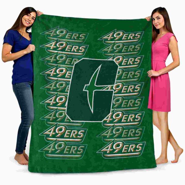 charlotte 49ers fan pride green blanket fashion forward