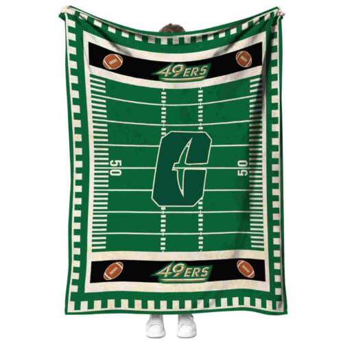 charlotte 49ers football field green blanket best selling