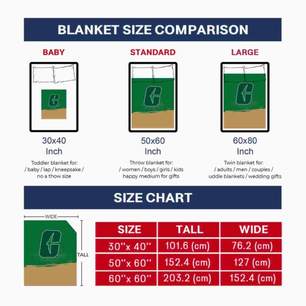 charlotte 49ers gradient dots green blanket trendy
