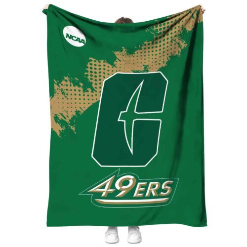 charlotte 49ers grunge texture green blanket best selling
