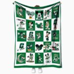 charlotte 49ers mickey minnie green white blanket best selling