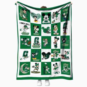 charlotte 49ers mickey minnie green white blanket best selling