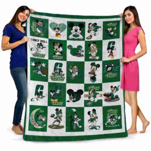 charlotte 49ers mickey minnie green white blanket fashion forward