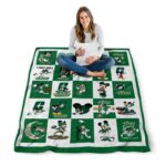 charlotte 49ers mickey minnie green white blanket high quality