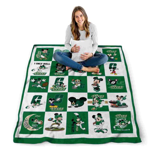 charlotte 49ers mickey minnie green white blanket high quality