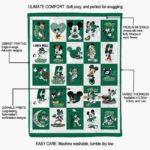 charlotte 49ers mickey minnie green white blanket new arrival