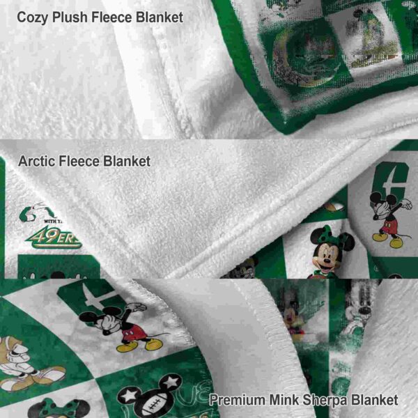 charlotte 49ers mickey minnie green white blanket premium grade