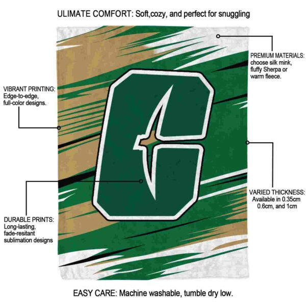 charlotte 49ers paint streaks green white blanket new arrival
