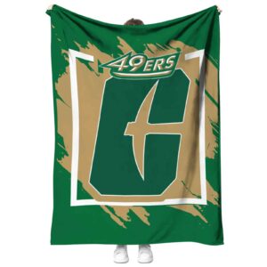 charlotte 49ers splatter effect green blanket best selling
