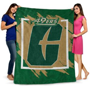 charlotte 49ers splatter effect green blanket fashion forward