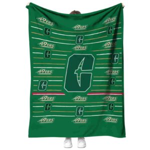 charlotte 49ers striped pattern green blanket best selling