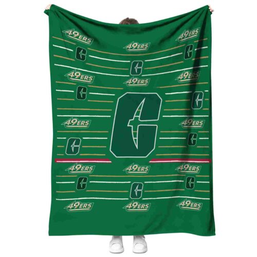 charlotte 49ers striped pattern green blanket best selling
