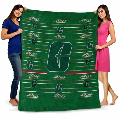 charlotte 49ers striped pattern green blanket fashion forward