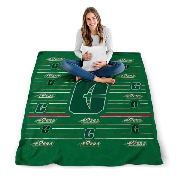 charlotte 49ers striped pattern green blanket high quality