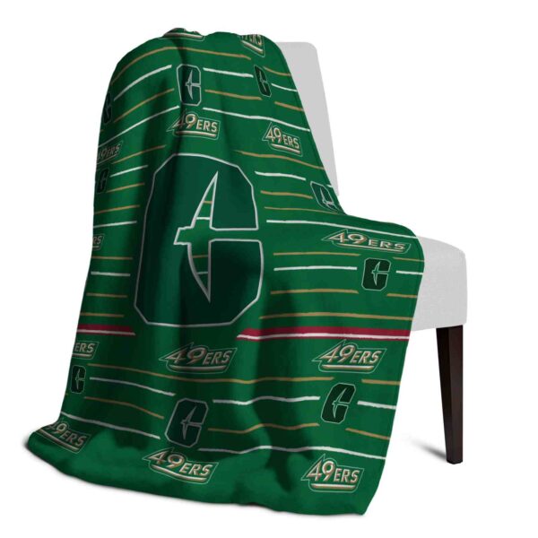charlotte 49ers striped pattern green blanket top rated