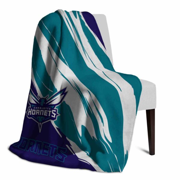 charlotte hornets brushstrokes teal white blanket top rated