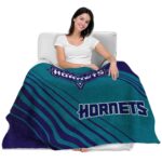 charlotte hornets diagonal stripes teal blanket latest model