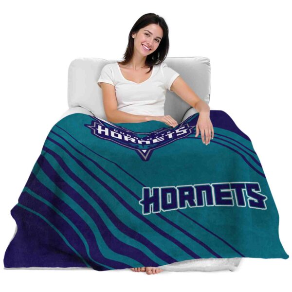 charlotte hornets diagonal stripes teal blanket latest model