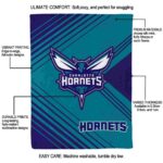 charlotte hornets diagonal stripes teal blanket new arrival