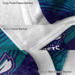 charlotte hornets diagonal stripes teal blanket premium grade