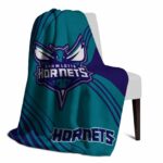 charlotte hornets diagonal stripes teal blanket top rated