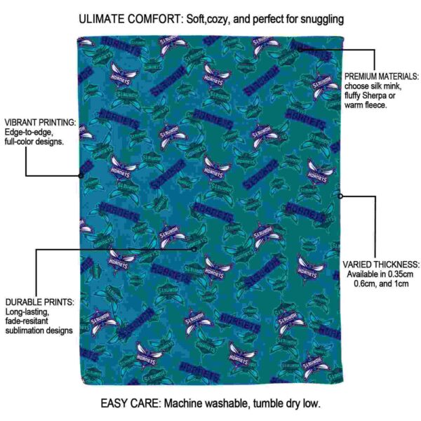 charlotte hornets diehard fans teal blanket new arrival