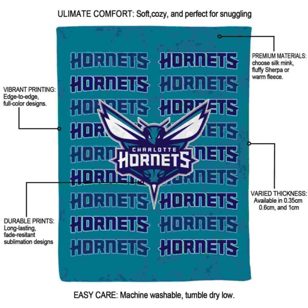 charlotte hornets fan pride teal blanket new arrival