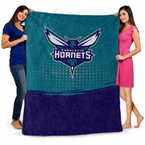charlotte hornets gradient dots teal blanket fashion forward