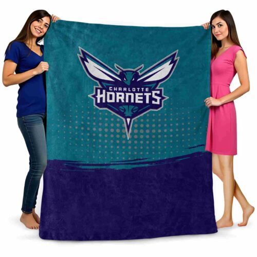 charlotte hornets gradient dots teal blanket fashion forward