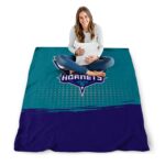 charlotte hornets gradient dots teal blanket high quality