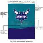 charlotte hornets gradient dots teal blanket new arrival