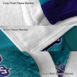 charlotte hornets gradient dots teal blanket premium grade